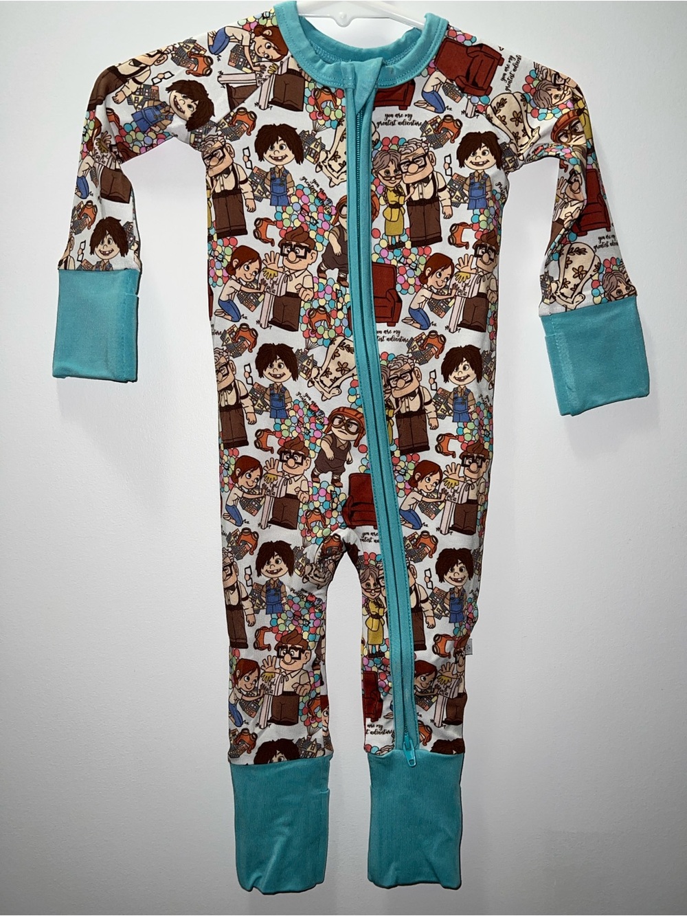 0-3M Disney Pixar Up Carl Ellie One-Piece Pajamas